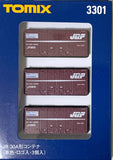 TOMIX 3301 - JR Container Type 30A (red / pack of 3)