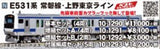 (Pre-Order) KATO 10-1292 - Series E531 Joban/Ueno-Tokyo Line (2 cars add-on set B)